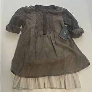 Zara Brown and Cream Kids Casual Dress Size 4T